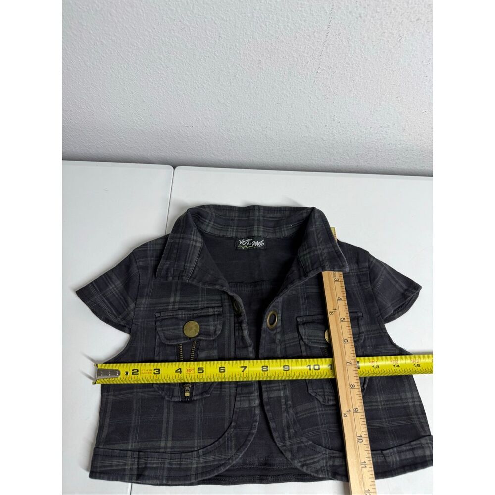 Vert + Rage Kids Plaid Vest & Shorts Set Girls Size L Gray Two Piece Outfit Note - Picture 5 of 12